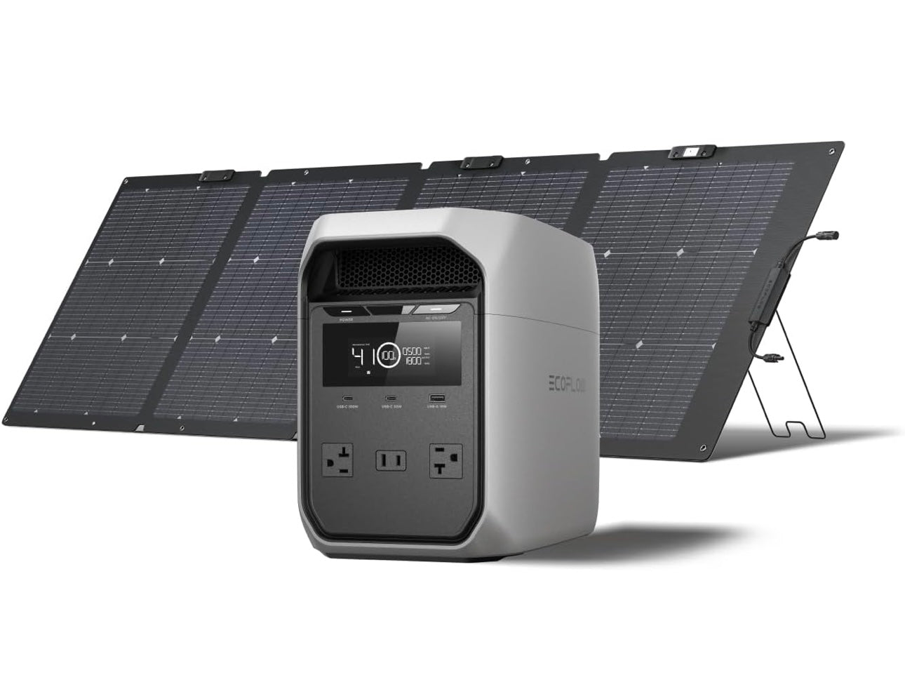 ECOFLOW Central eléctrica portátil Delta 3 Classic 1024Wh con el panel solar de 220W